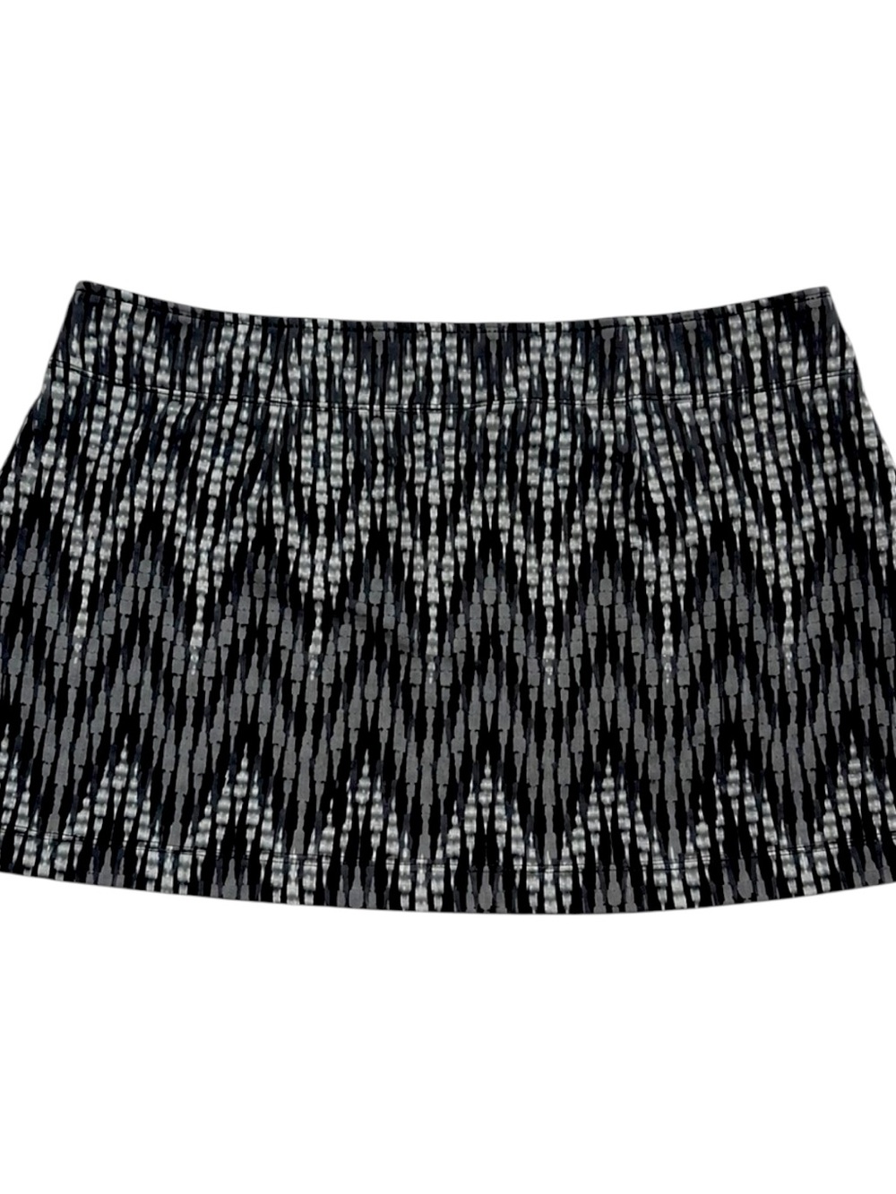 Athleta Fleece Lined Athletic Skirt Women’s M Black Gray Chevron Pull On